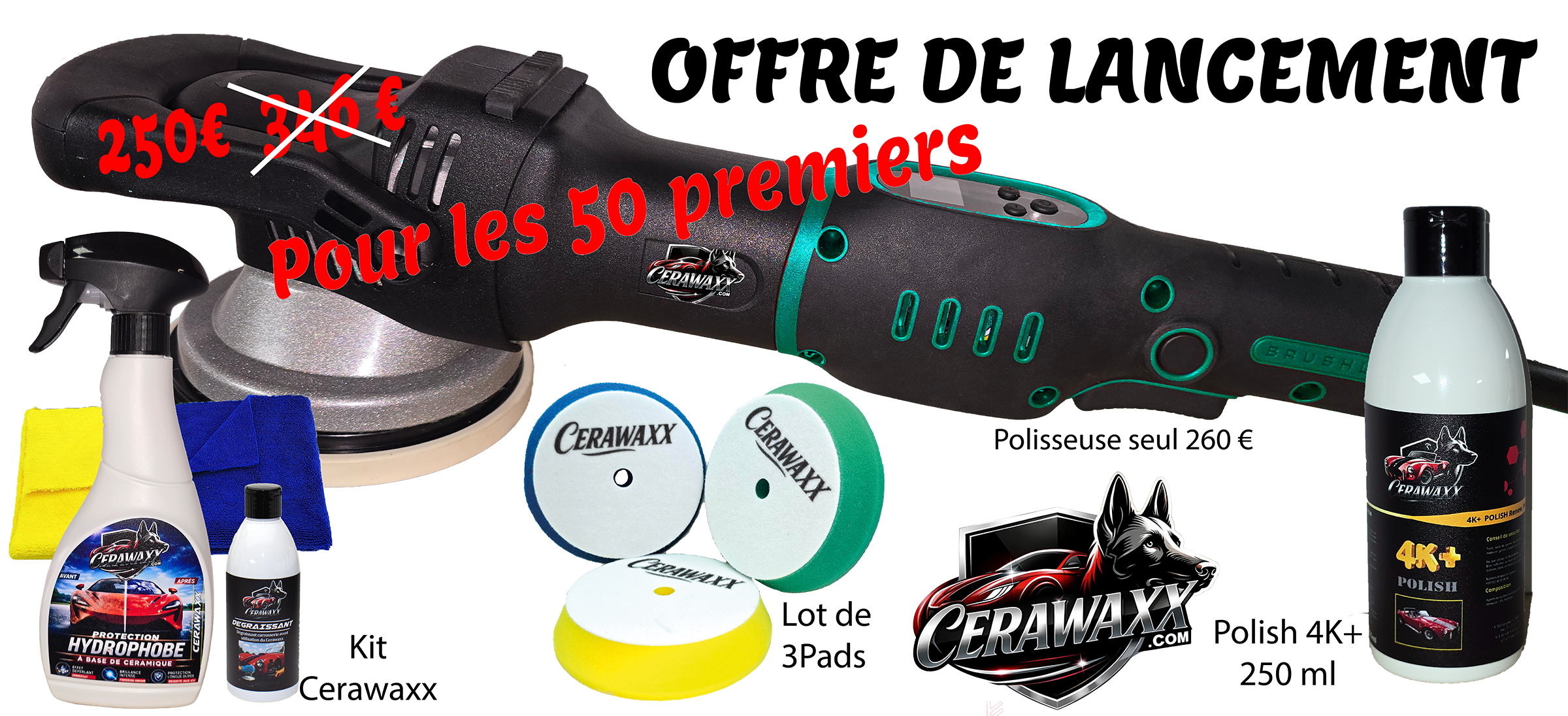Polisseuse Orbitale 1500W Brushless
